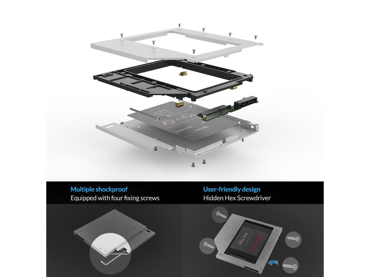 ORICO Hard Drive Caddy 7mm 9.5mm 2.5" SATA 2nd SSD HDD Hard Disk