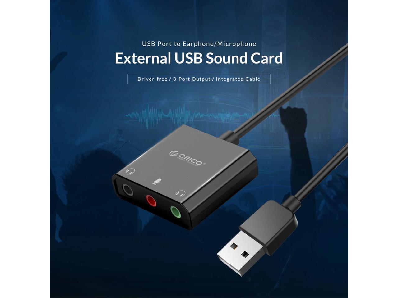 ORICO USB Sound Card External Audio Card 3.5mm USB Adapter USB to