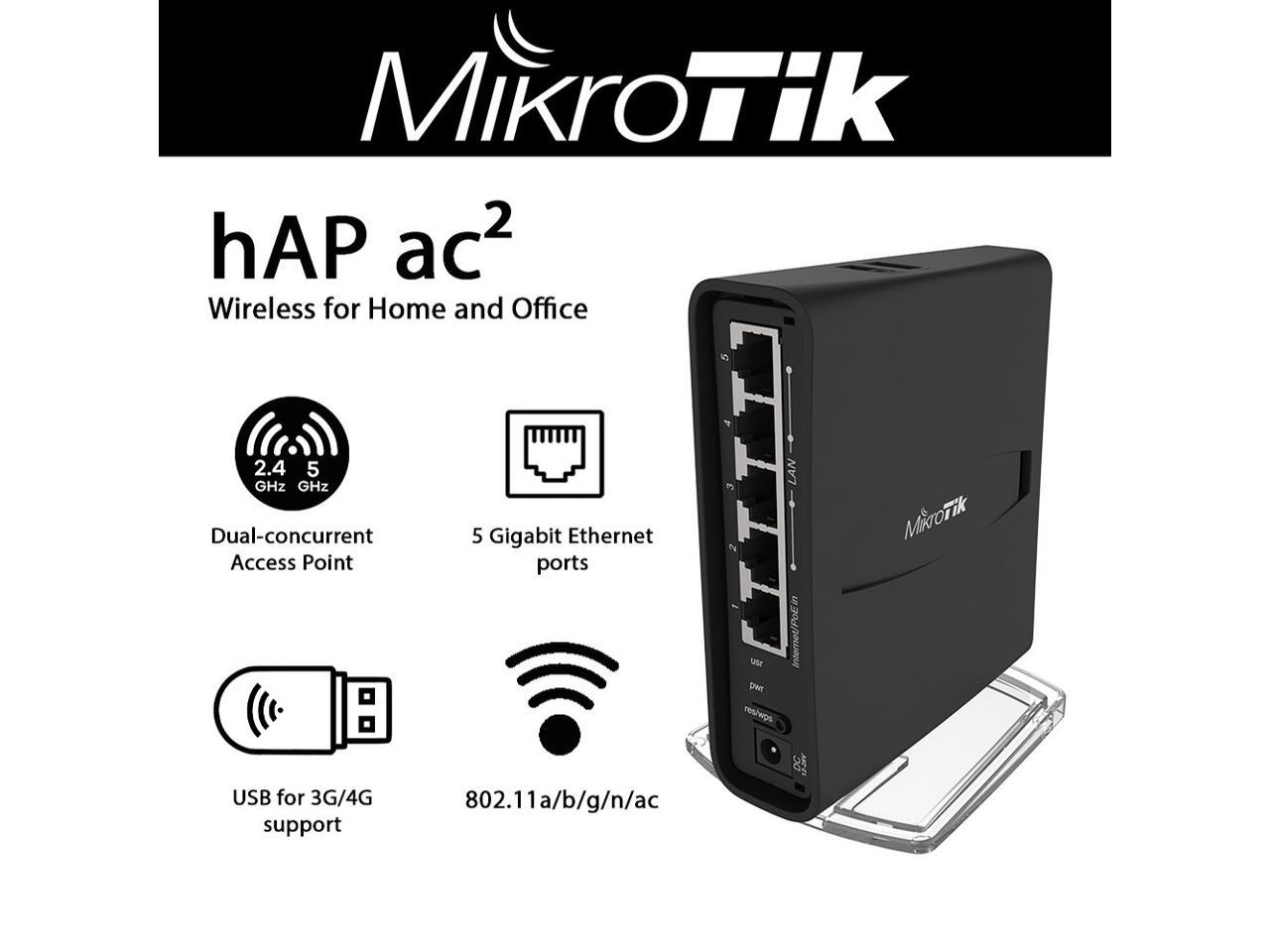 Mikrotik hAP AC2 RBD52G-5HacD2HnD-TC Wireless AC Router International model 
