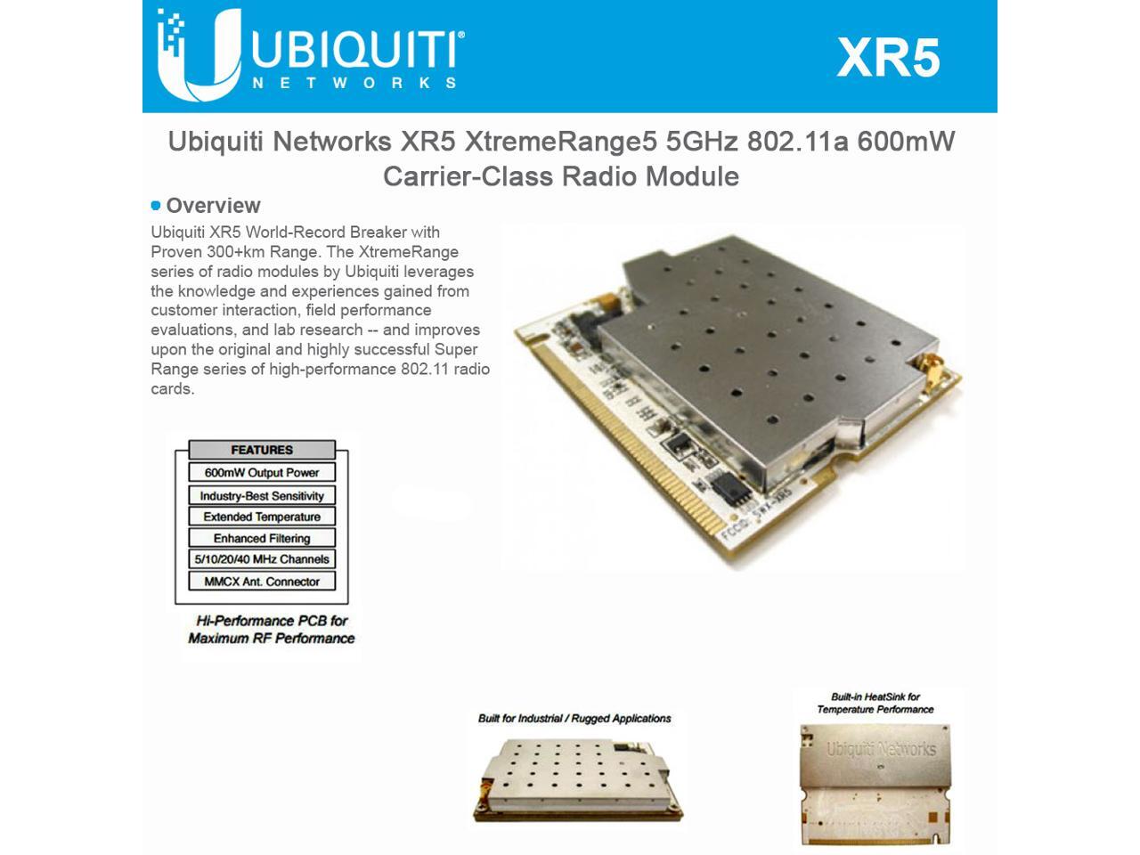 Ubiquiti XR5, XtremeRange5 CarrierClass 5GHz 802.11a Radio Module 300+km Range