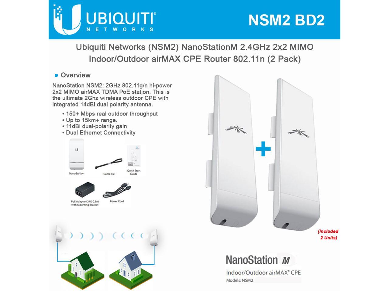 Ubiquiti NSM2 NanoStation M2 2.4GHz Indoor/Outdoor airMAX CPE 150+ Mbps (2PACK) - Newegg.com | Nanostation M2 Wiring Diagram | | Newegg.com