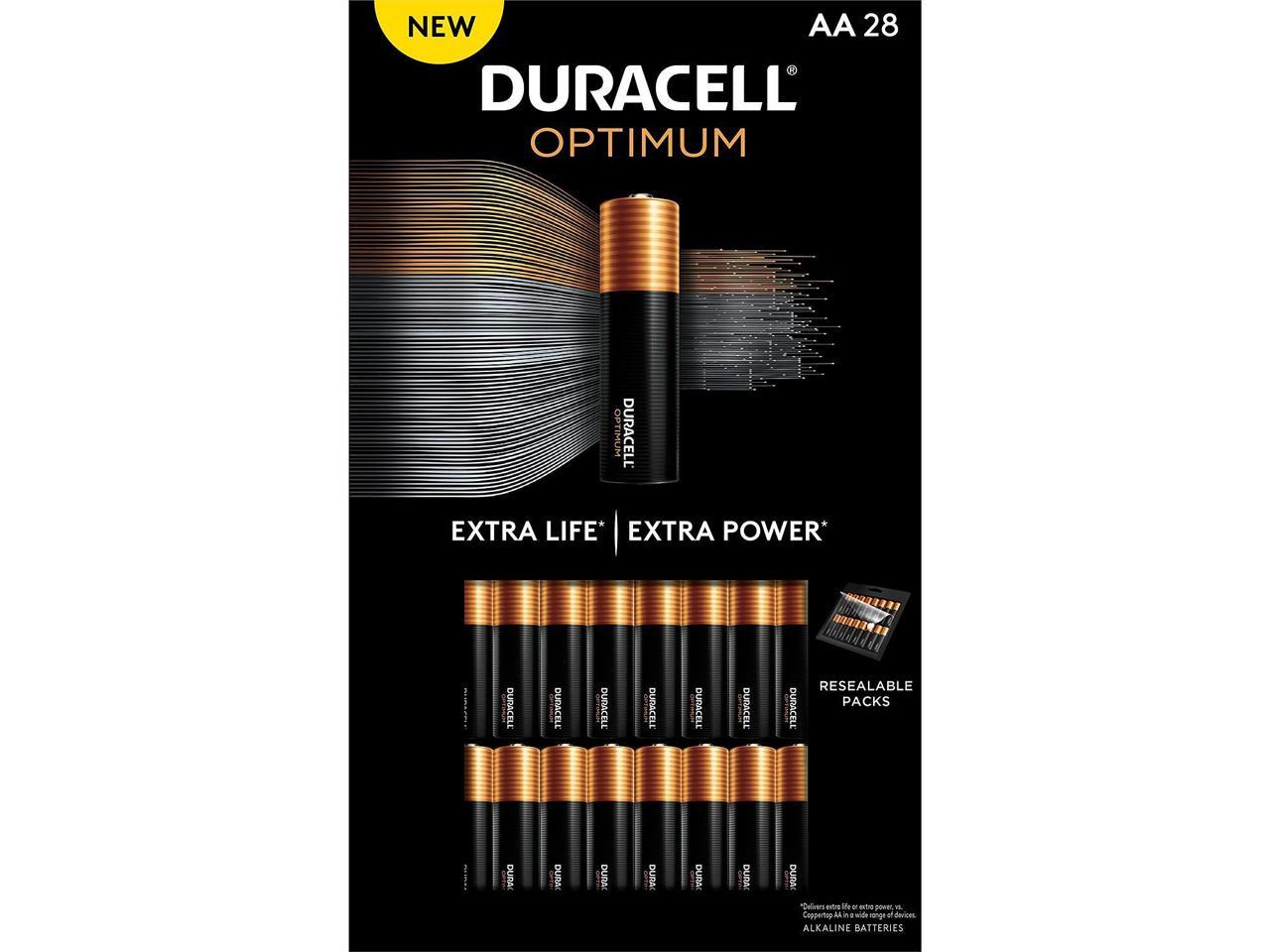 Duracell Optimum Aa Batteries Resealable Package 28 Pack 6556