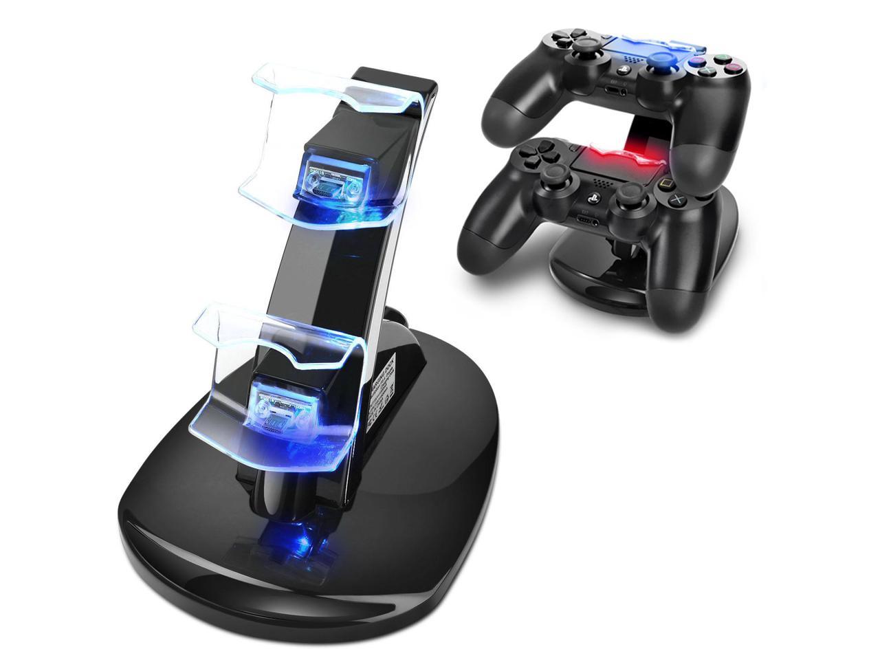 Plys dukke fordelagtige tømmerflåde PS4 Controller Charge Station - 2x USB Simultaneous Charger Dual Charging  Dock Cradle Stand Accessory for Sony Playstation 4 Gaming Control with LED  Indicator + Micro Cable (Black) - Newegg.com