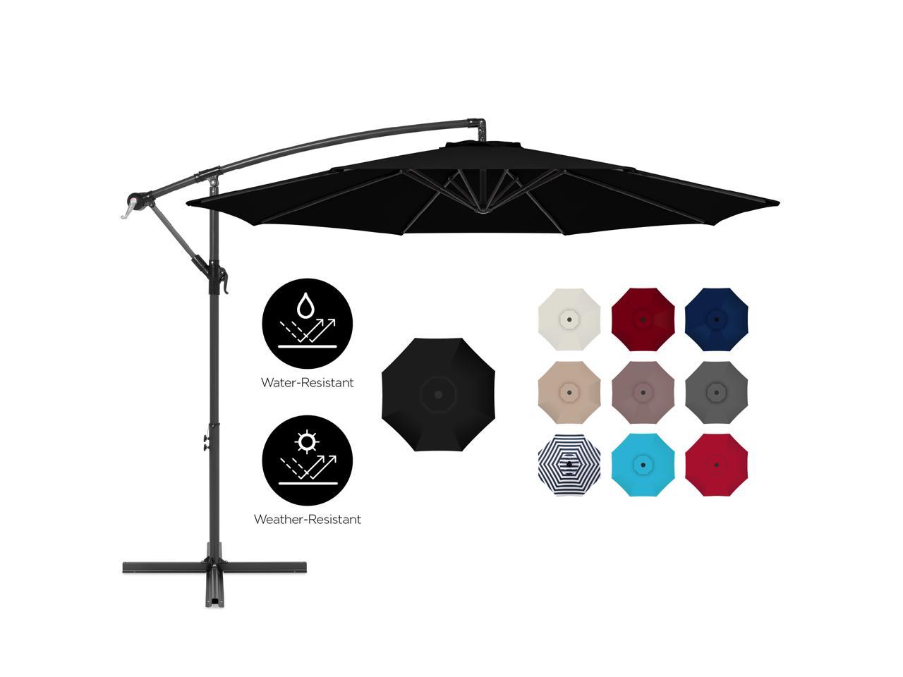 Best Choice Products 10ft Offset Hanging Outdoor Market Patio Umbrella W Easy Tilt Adjustment Black Newegg Com