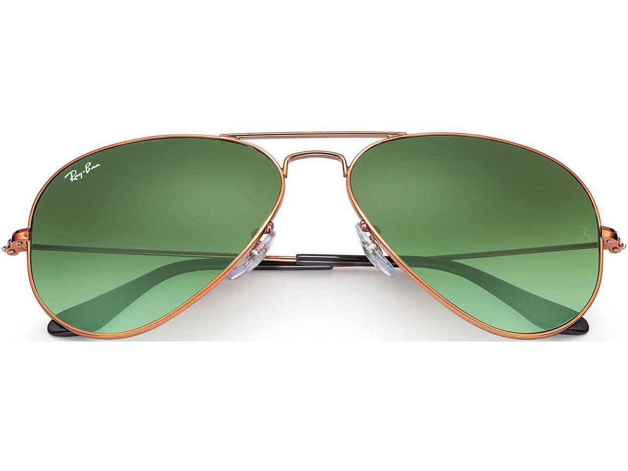 Ray Ban 0rb3025 Full Rim Pilot Unisex Sunglasses Size 58 Green Gradient Brown Shiny Medium Bronze Newegg Com