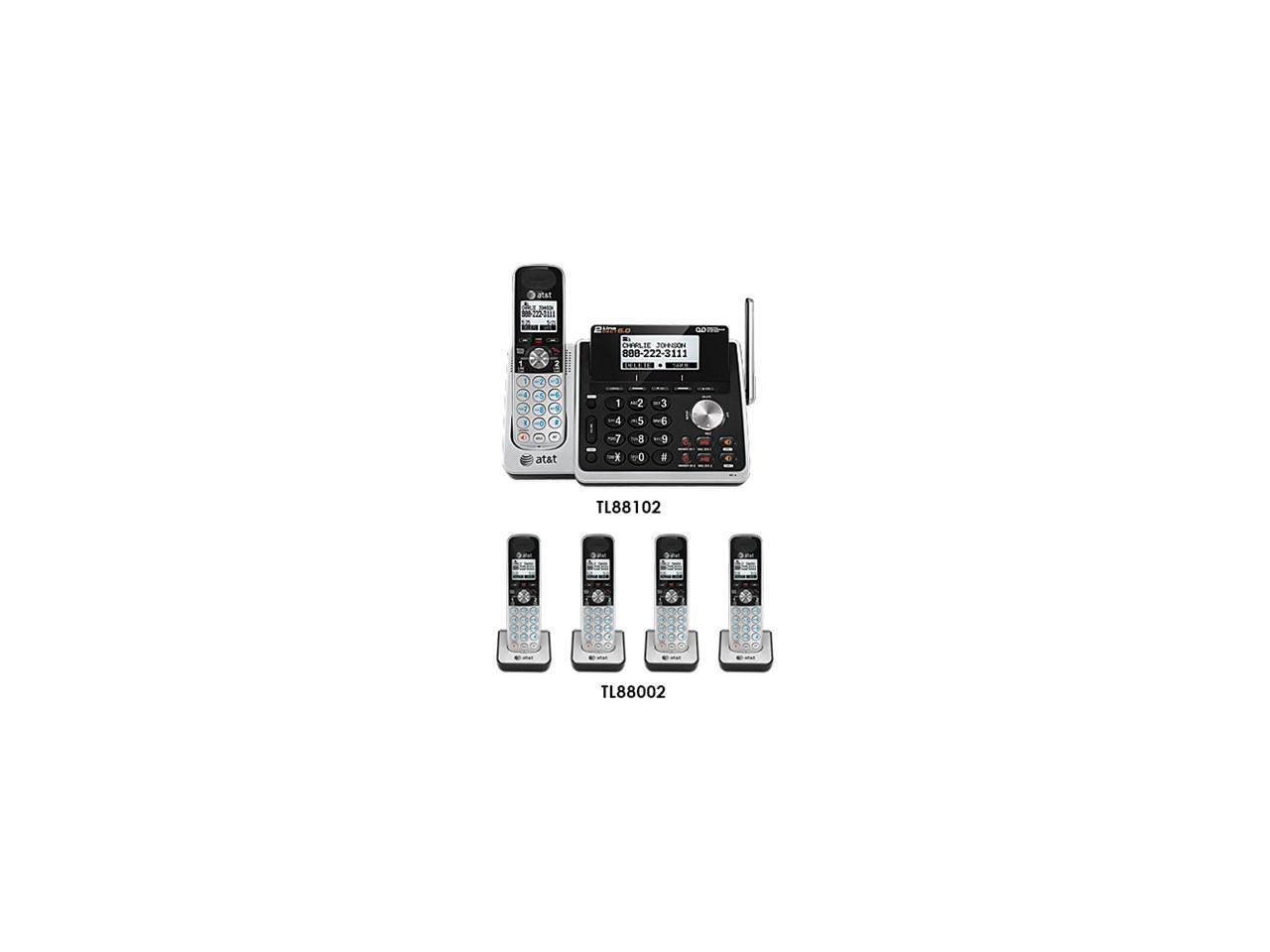 AT&T TL88102 + (4) TL88002 Digital Answering System w/ Up To 4-Way