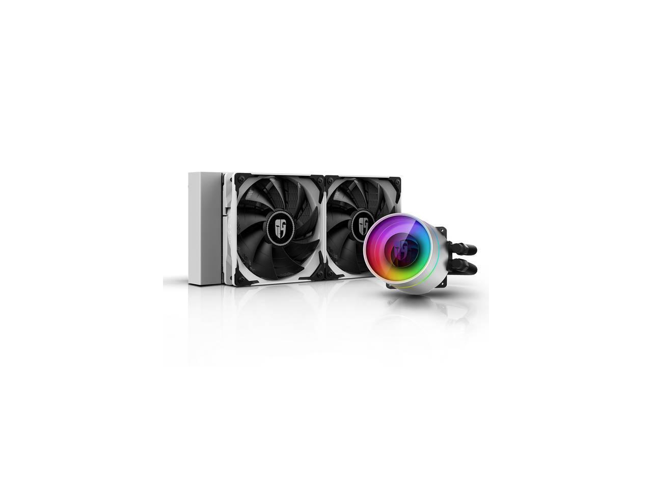 DEEPCOOL AIO Liquid CPU Cooler, AntiLeak Technology Inside, Sync RGB Waterblock and Fans with