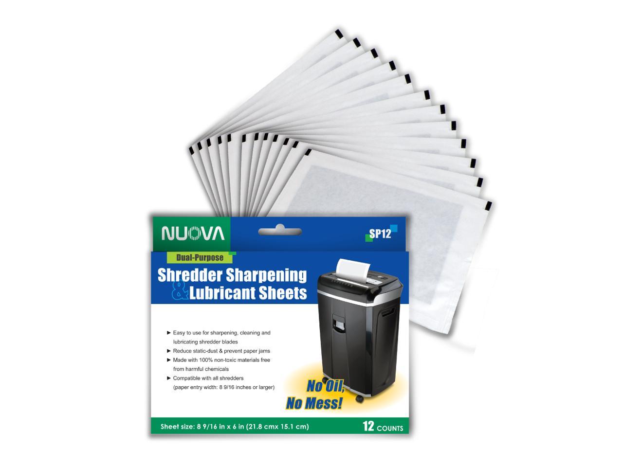12 Pack Paper Shredder Sharpening & Lubricant Sheets & Shredder ...