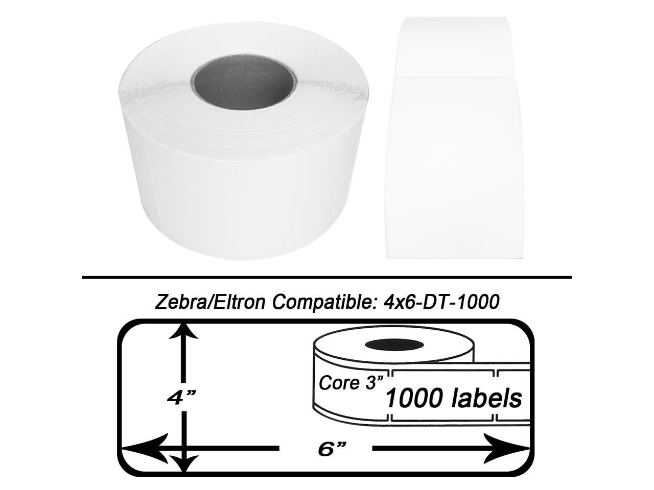 48 Rolls of 4" x 6" Direct Thermal Zebra FASSON Labels 3" inch Core
