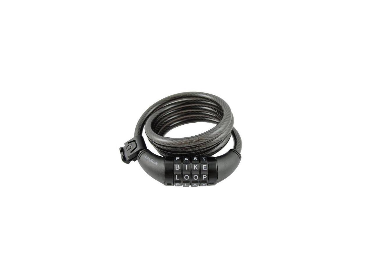 Wordlock Cl411Bk 4Letter Combination 5 Foot Cable Bike Lock , Black