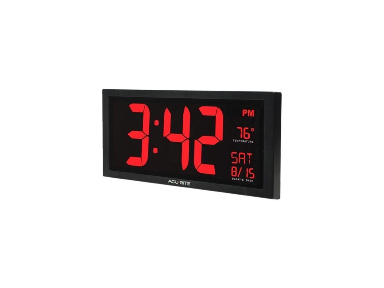 AcuRite 75100 Large Digital Clock with Indoor TemperatureLED Wall Clock with 