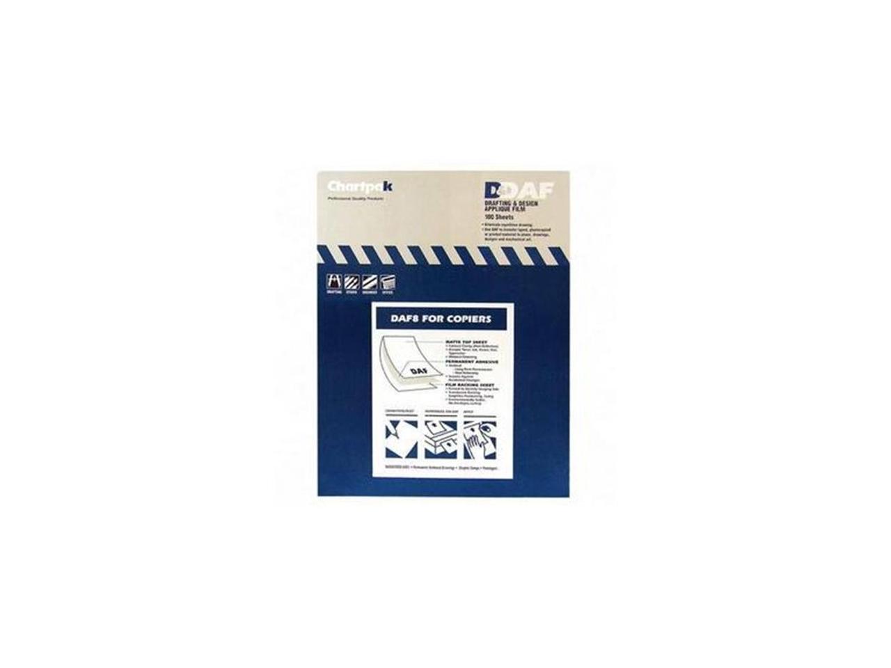Chartpak SelfAdhesive Drafting Applique Film, 81/2 x 11, Clear, 100/Box