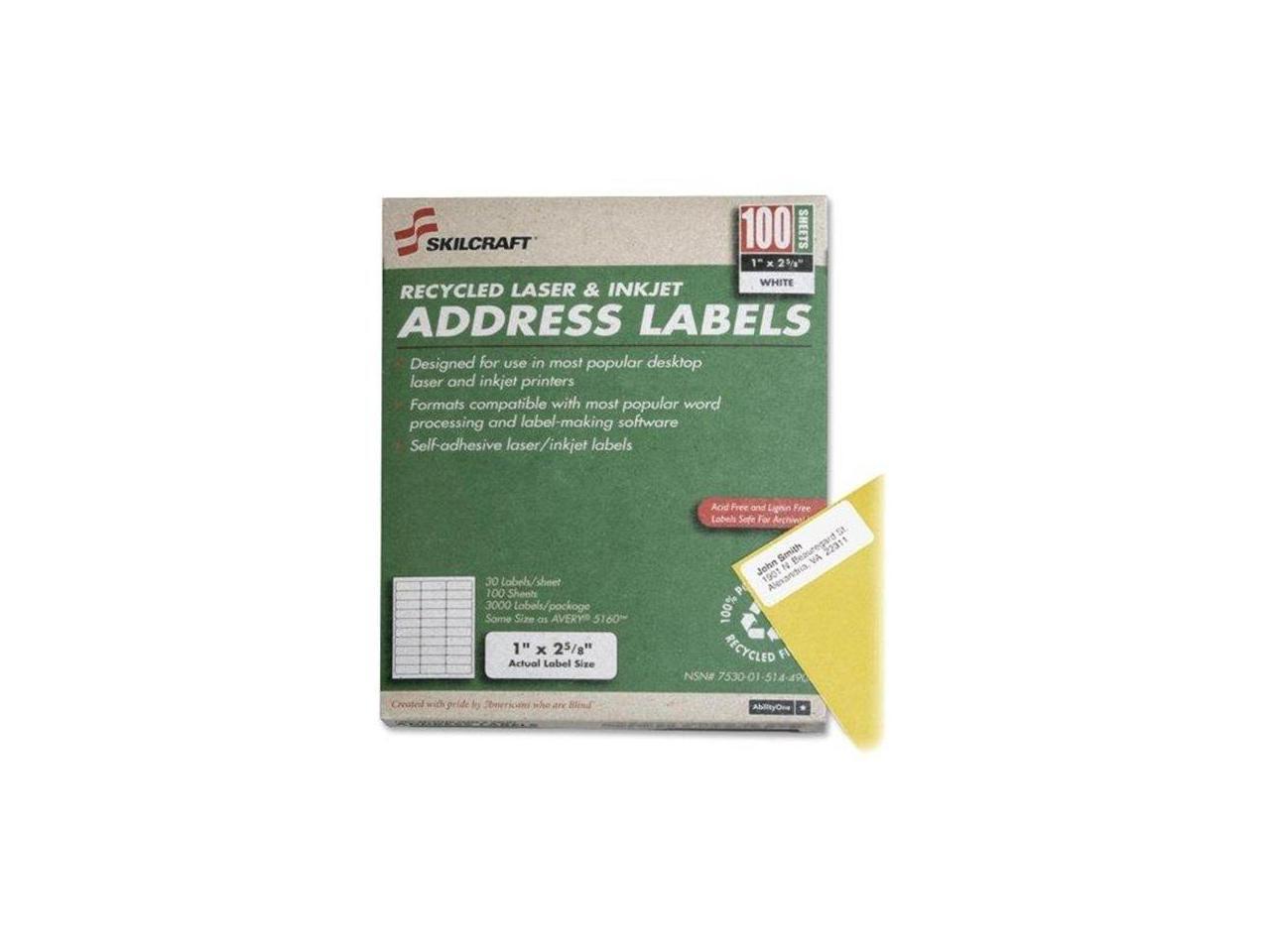SKILCRAFT Laser/Inkjet Printer Address Labels