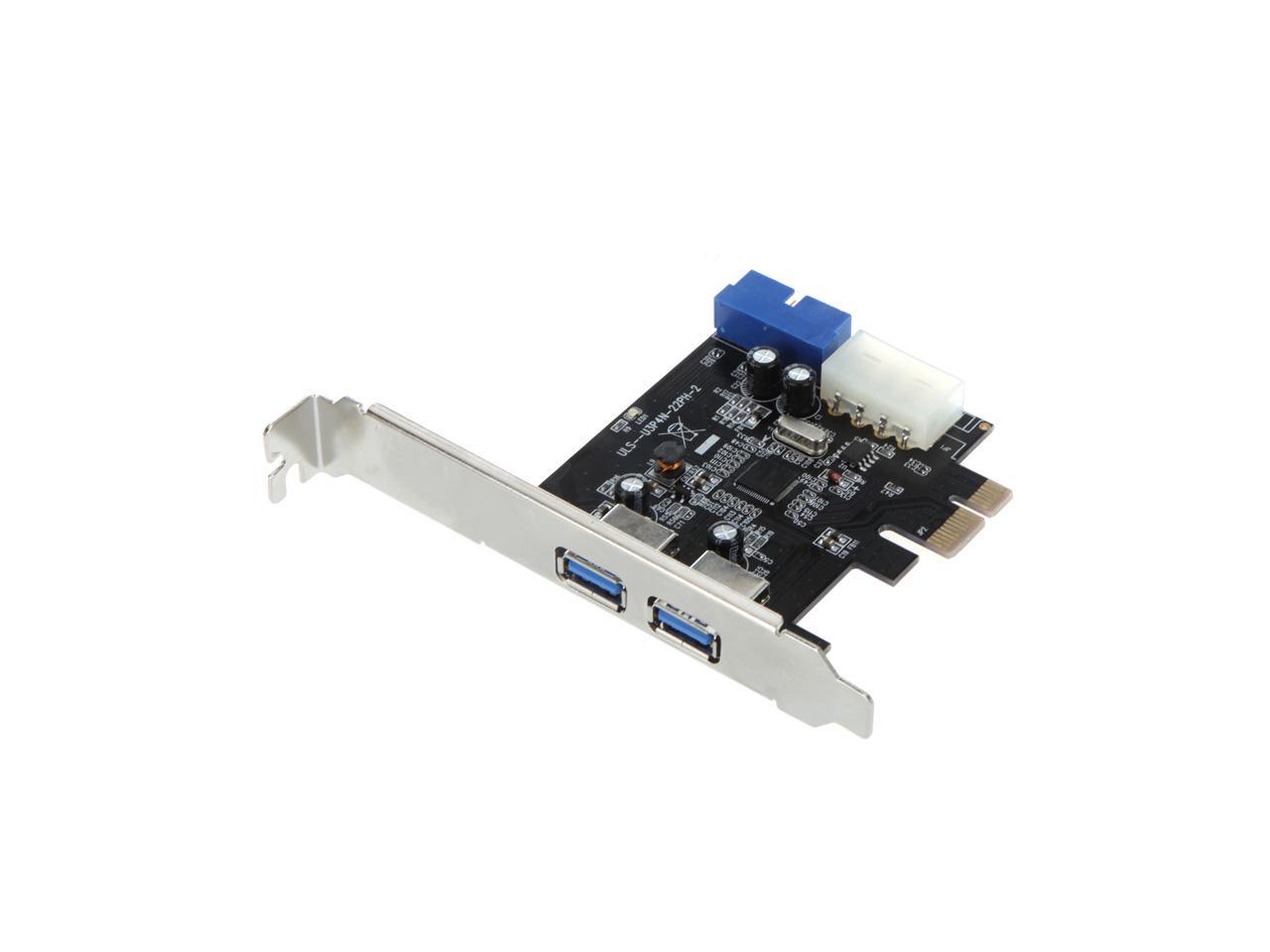 Superspeed 2 Port Usb 3 0 Pci E Pci Express 19 Pin Usb3 0 4 Pin Ide Connector Low Profile Newegg Com