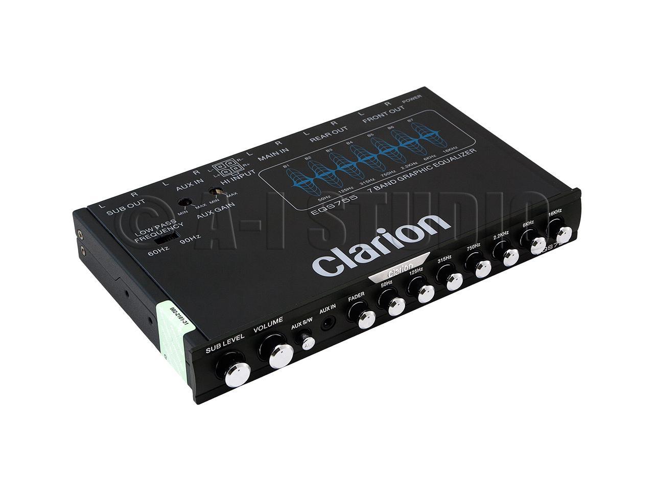 NEW CLARION  EQ EQS755 CAR AUDIO 7-BAND GRAPHIC EQUALIZER WITH 3.5MM RCA AUX-IN