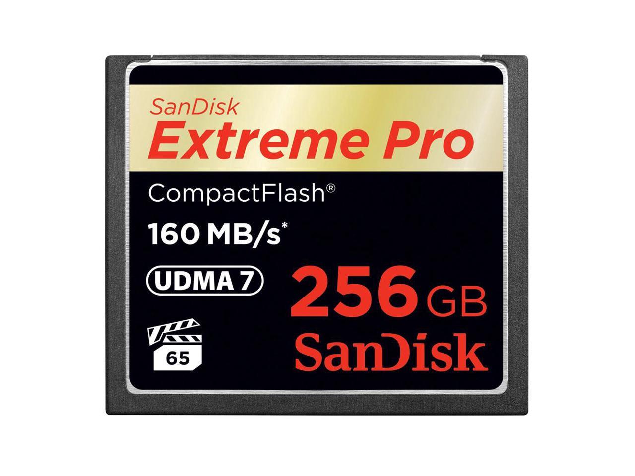 SDCFXPS-256G-X46 SanDisk Extreme PRO 256GB CompactFlash Memory Card UDMA 7 Speed Up To 160MB/s 