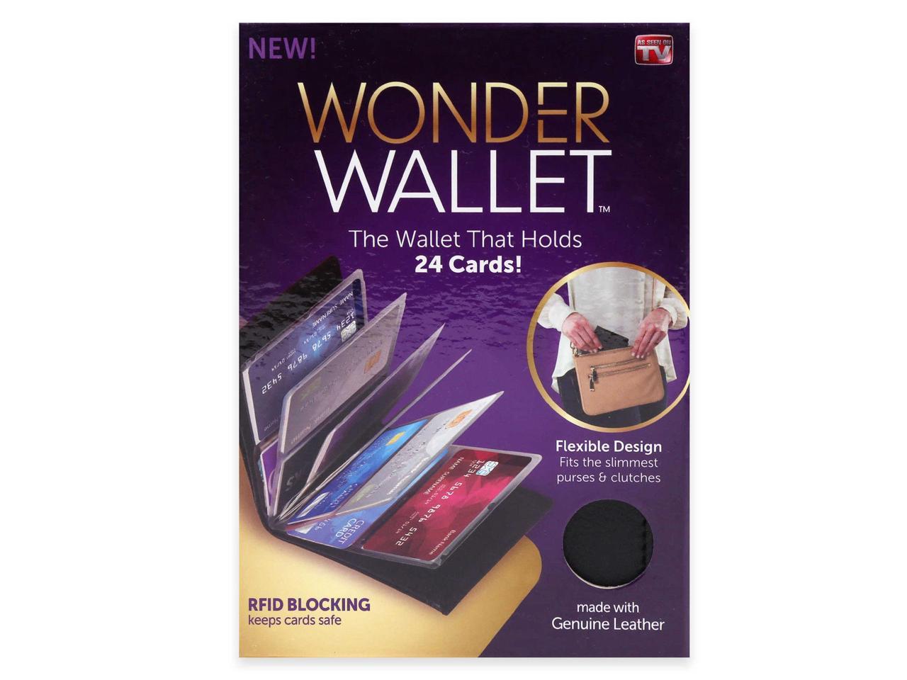 Wonder Wallet - Amazing Slim RFID Wallets As Seen on TV, Black Leather ...