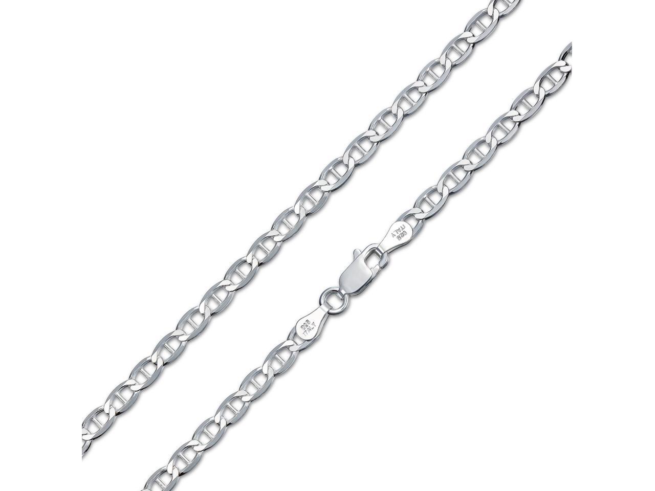 REAL Classic Sterling Silver Marina Chain Necklace Stamped .925 Italy Jewelry 
