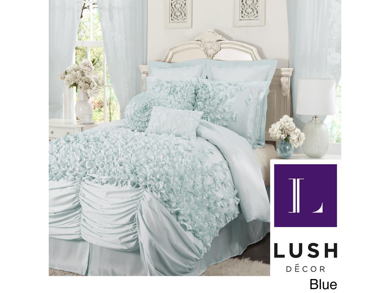 Blue Lucia Comforter Set King 4pc Lush Decor Comforter Sets Luxury Bedding Bed Comforters