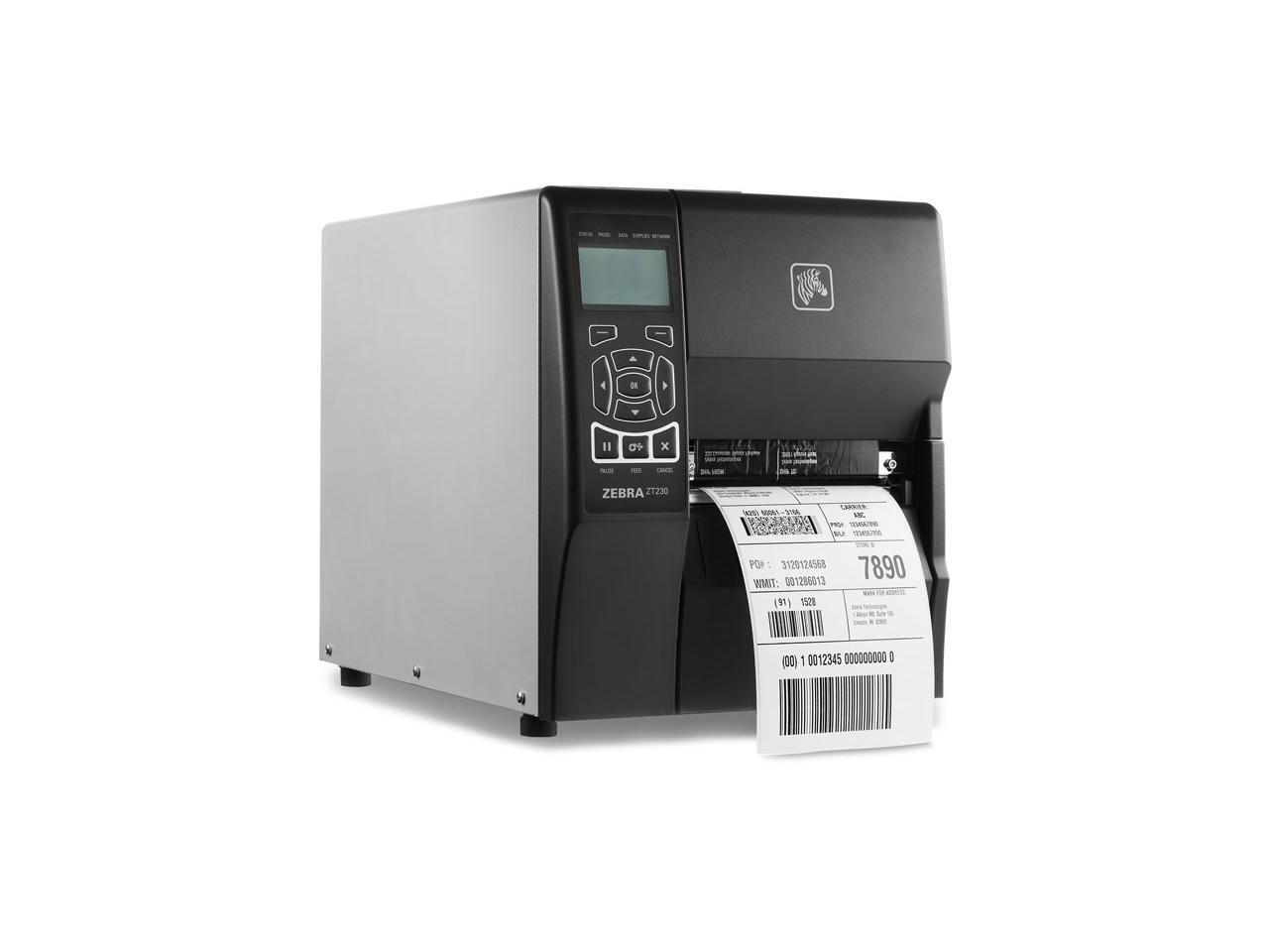 Zebra ZT230 4” Industrial Thermal Transfer Label Printer, LCD, 300 dpi