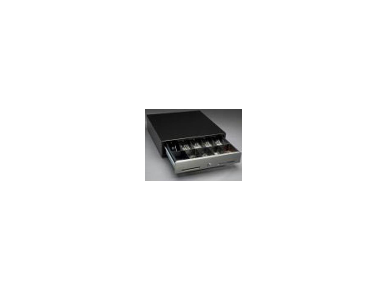NCR 218664009090 Black Compact Cash Drawer W/Us Till Kit, Stainless