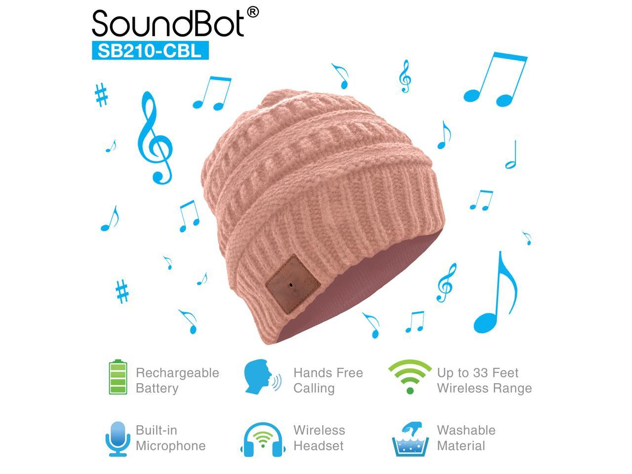 Bluetooth 5.0 Beanie Hat with Headphones LED Light Wireless Smart Beanie Headset