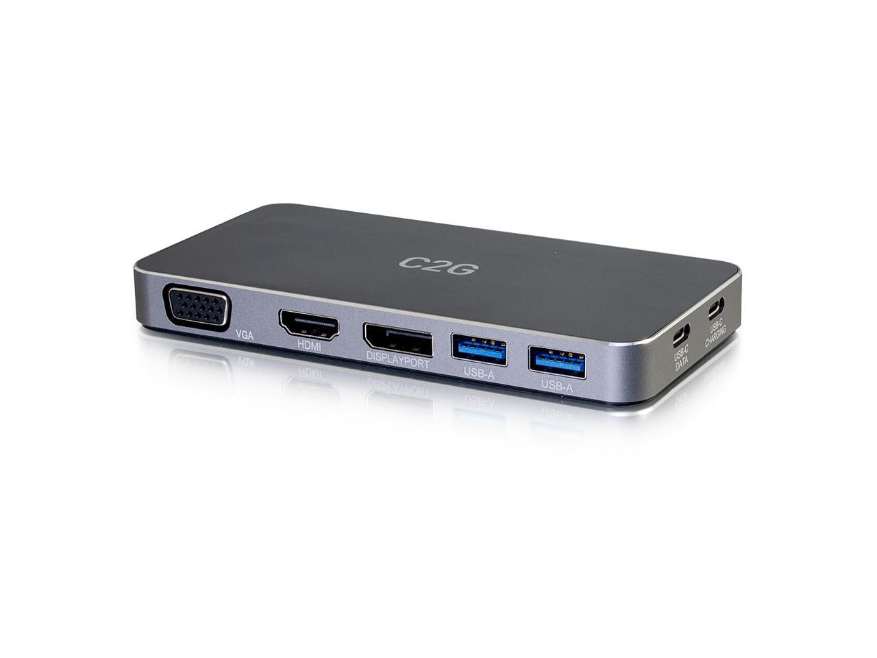 C2G 54439 C2G USB C DUAL DISPLAY DOCK WITH HDMI, DISPLAYPORT, VGA