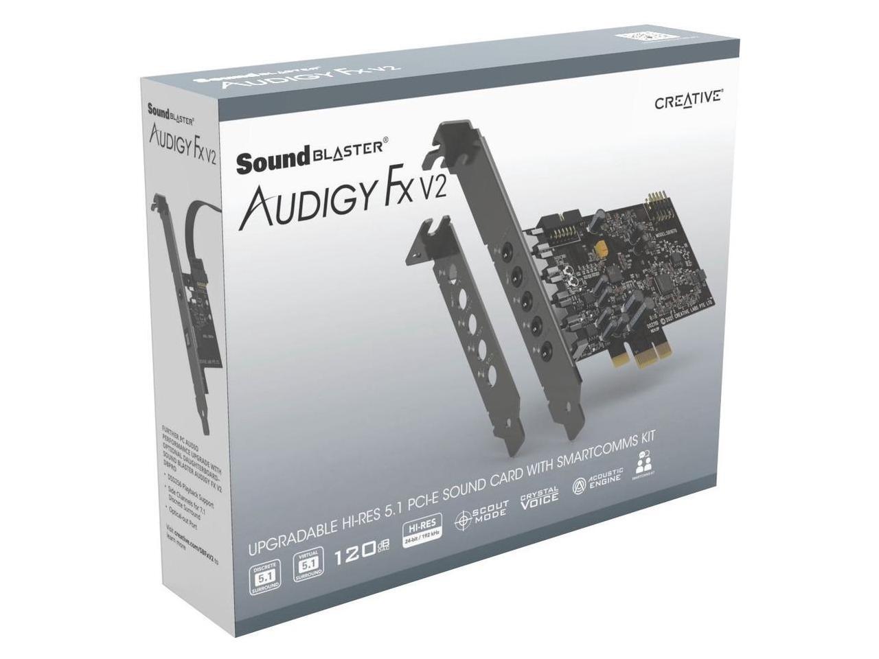 Creative Sound Blaster Audigy Fx V2 Upgradable Hi-res PCI-e Sound Card ...