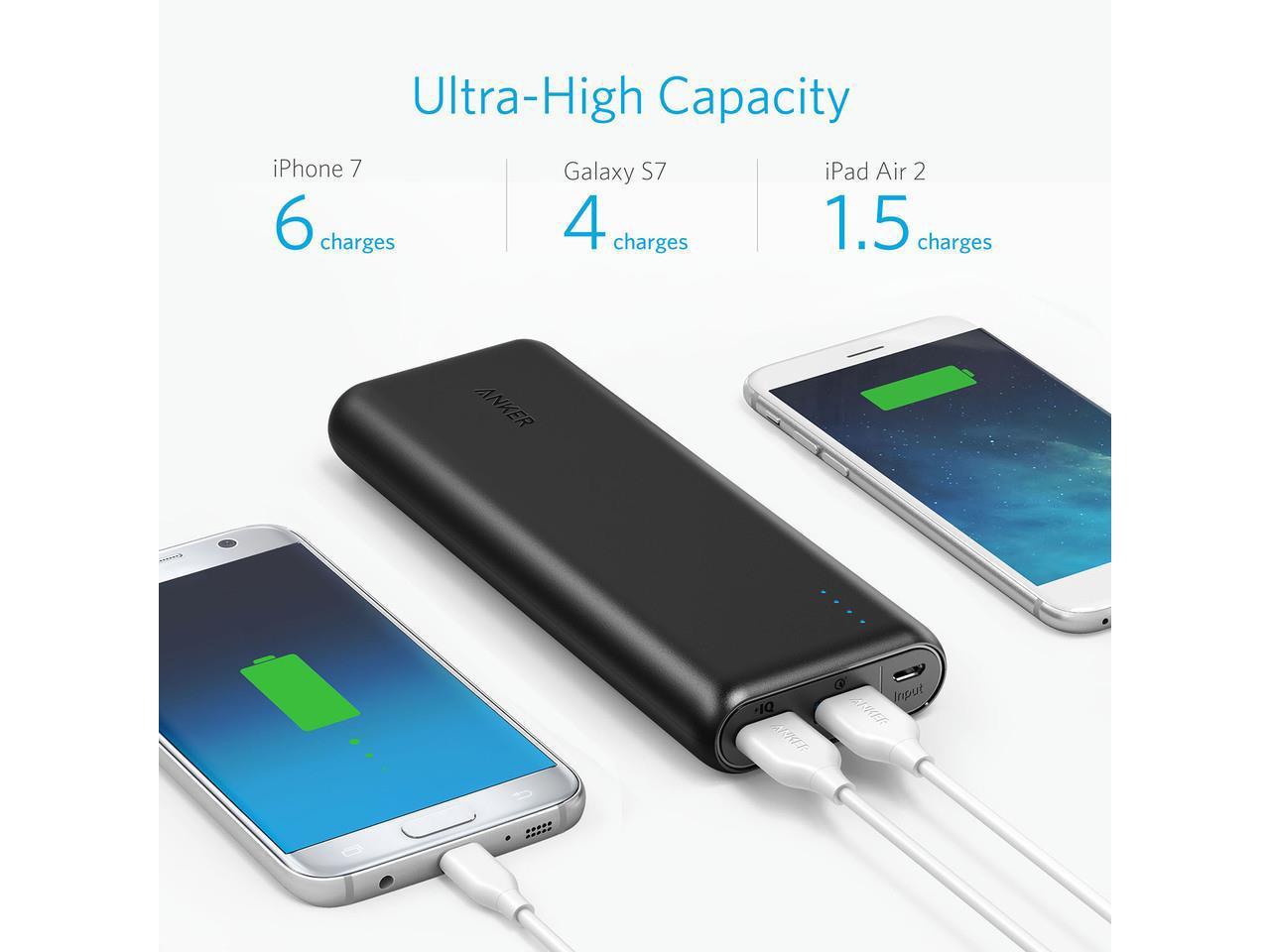 Anker PowerCore 20,000 mAh Portable Charger for Most USB-Enabled ...