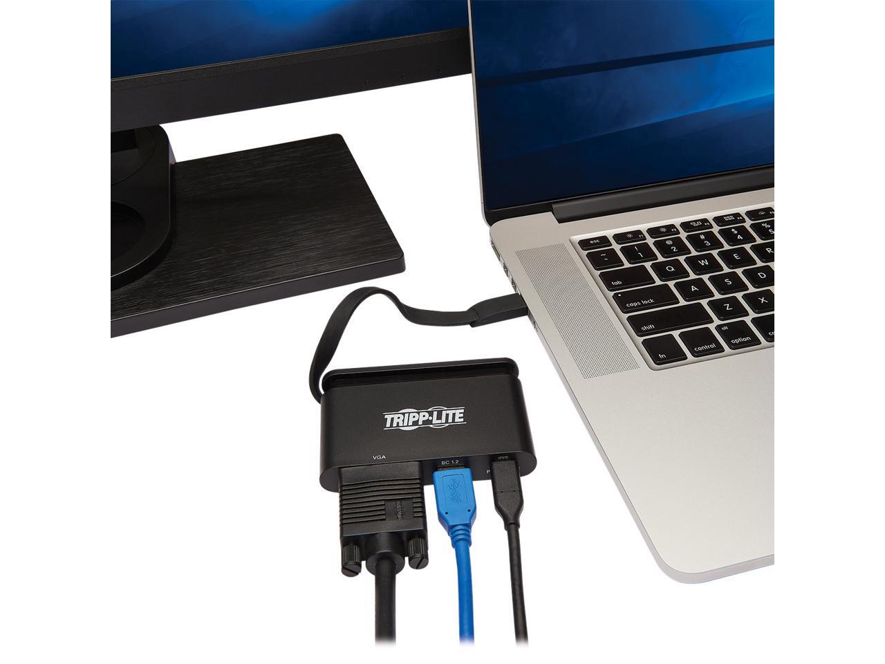 Tripp Lite Usb C Adapter Converter W/ Vga Gigabit UsbA Hub Pd