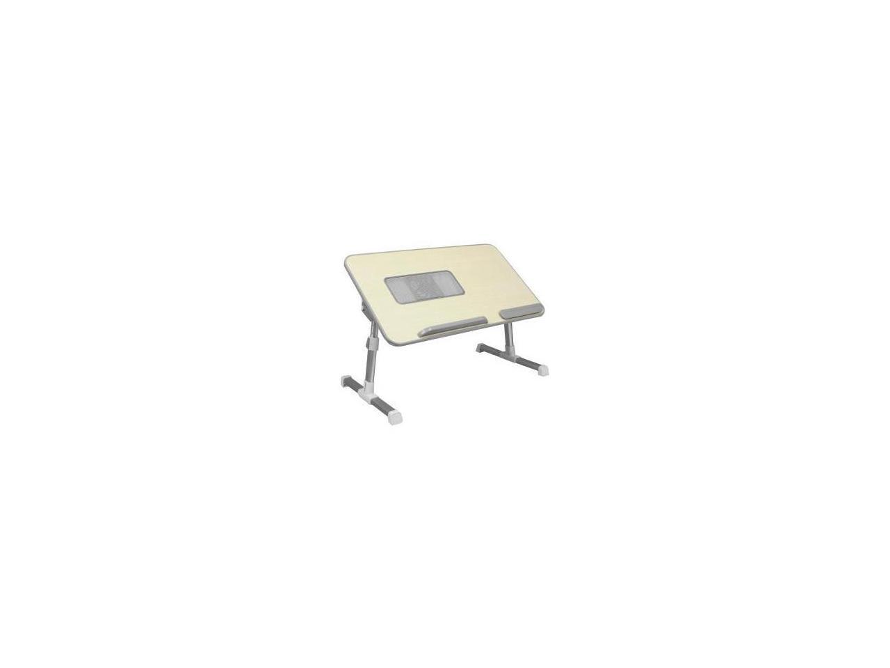 aluratek adjustable ergonomic laptop cooling table with fan act01f