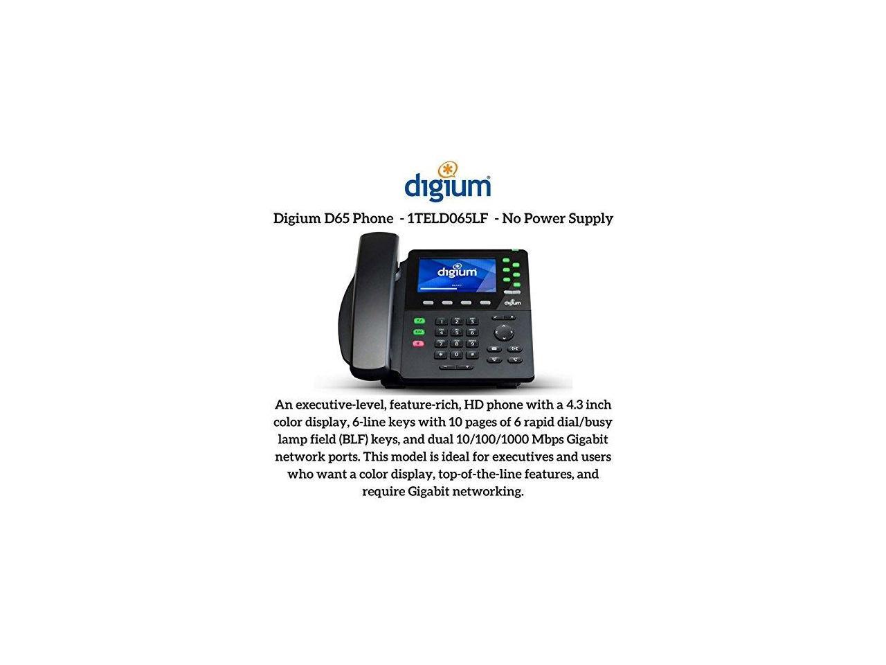 Digium D62 2-Line Mid-Level HD IP Phone w/ Handset&Stand GRADE A NO Power Supply 