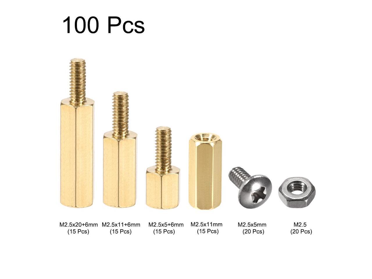 M2.5 MaleFemale Brass Hex PCB Motherboard Spacer Standoff Screw Nut
