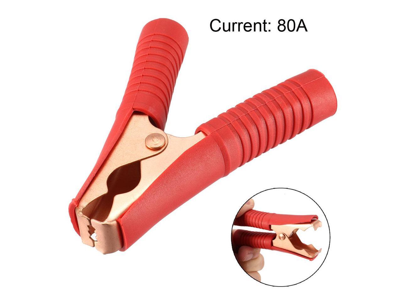 Battery Test Clips 80 Amp Insulated Clamp for Automotive Car, Black Red