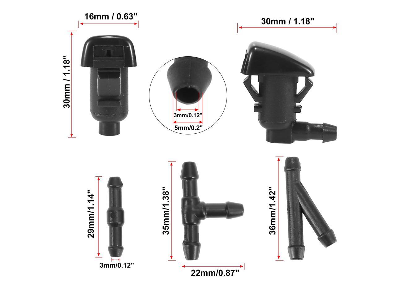 Front Windshield Washer Nozzles Kit with 2 Meters Windshield Washer