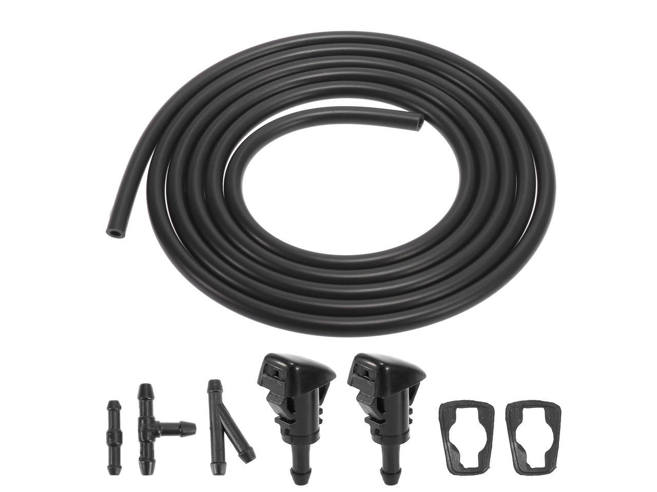 Windshield Washer Nozzles Kit with 2 Meters Hose 3 Connectors for
