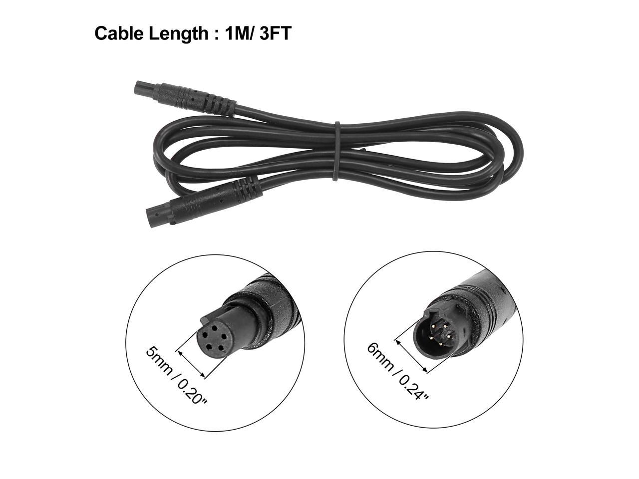 5 Pin 3ft 1m Backup Camera Extension Cable Dash Camera Cord Wires Car