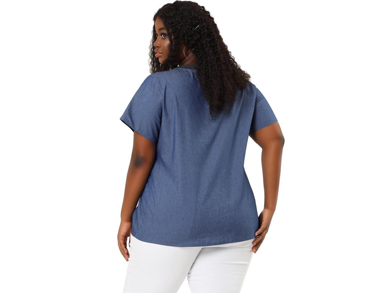 womens plus size chambray shirt