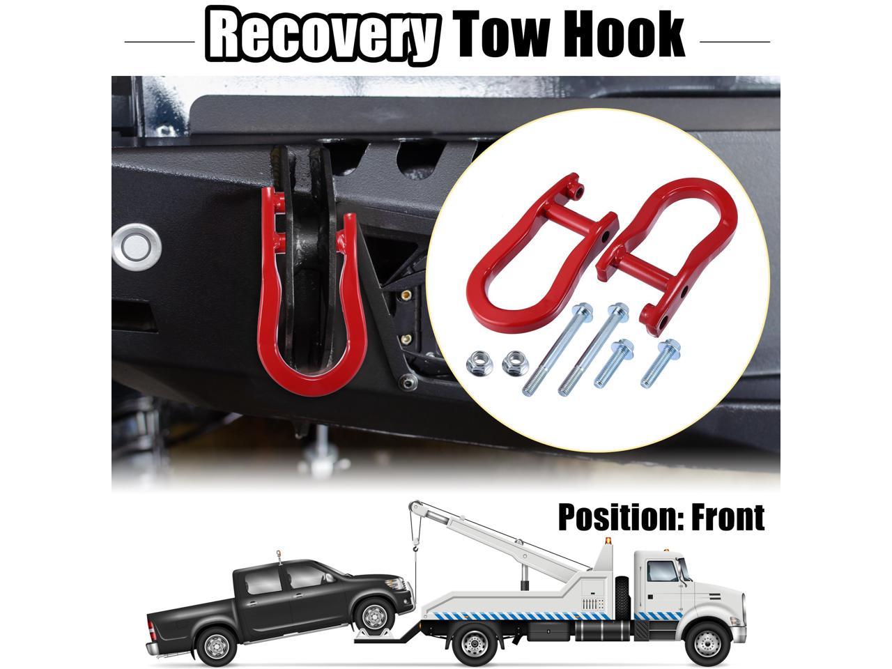 MOCW Black Front Left & Right Tow Hooks Fit for 2007-2019 Chevrolet Silverado GMC Sierra 1500 Replace OE # 84072463 