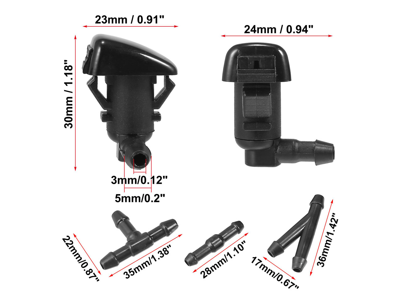 thumbnail image 2 of 2 PCS Front Windshield Washer Nozzles, Windshield Washer Nozzle Kit... 2 of 14