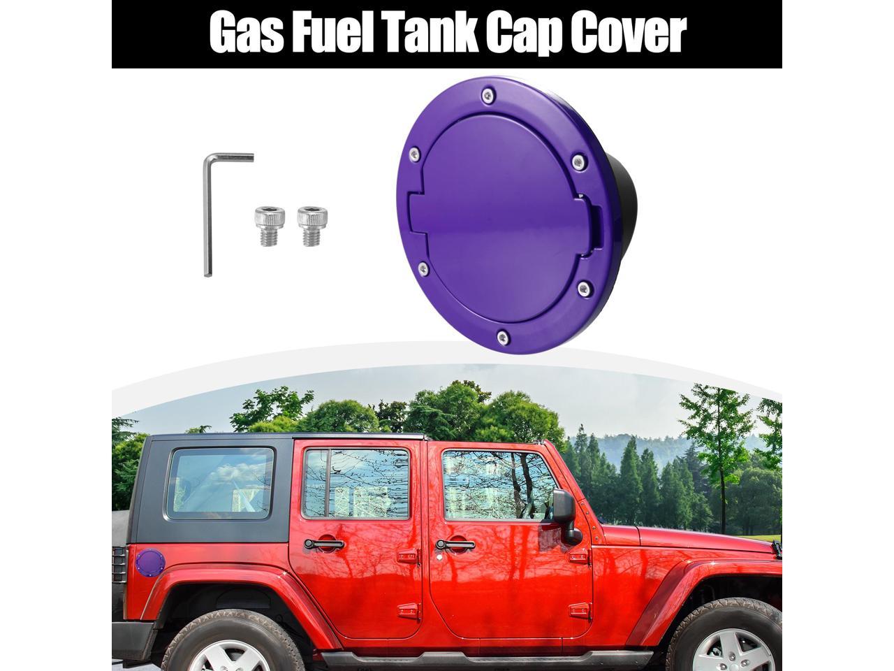 Purple Aluminum Alloy ABS Gas Fuel Tank Cap Cover for Jeep Wrangler  2007-2017 JK 2018 Locking Fuel Filler Cover Accessories 