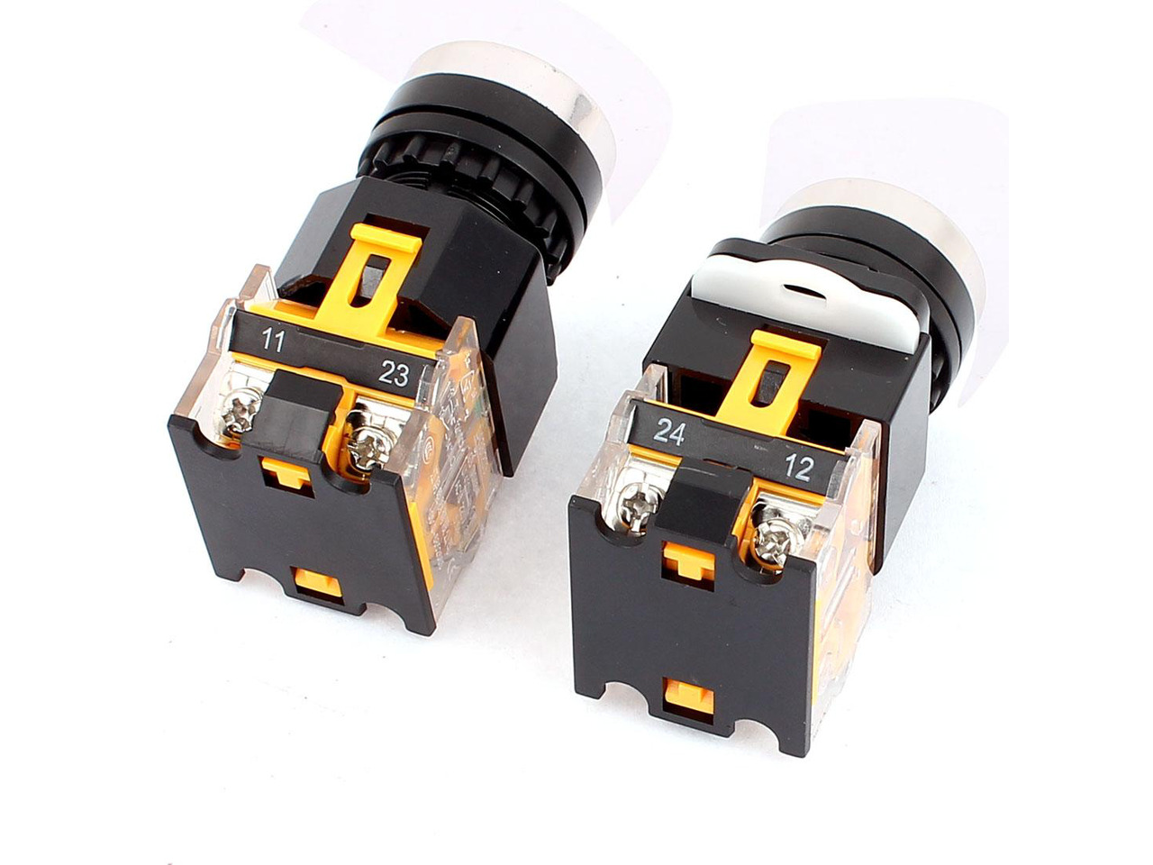 Interruttori A Pulsante Uxcell LA38/203 - 1 Paio, 400V 10A, 1NO 1NC, Momento, Nuovi