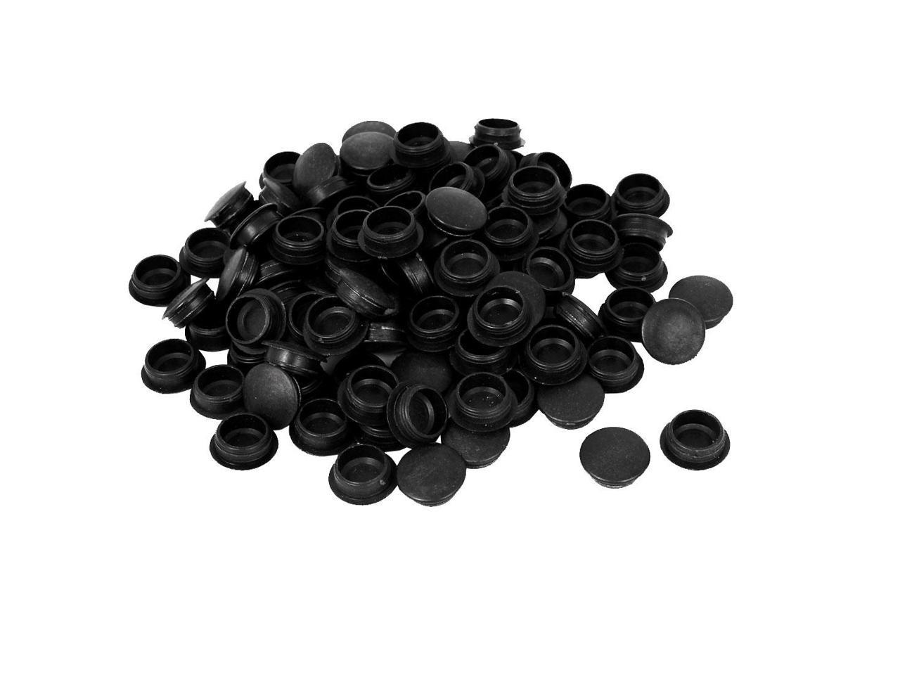 16mm Diameter Hole Plastic Screw Type Caps Furniture Covers Black 100 ...