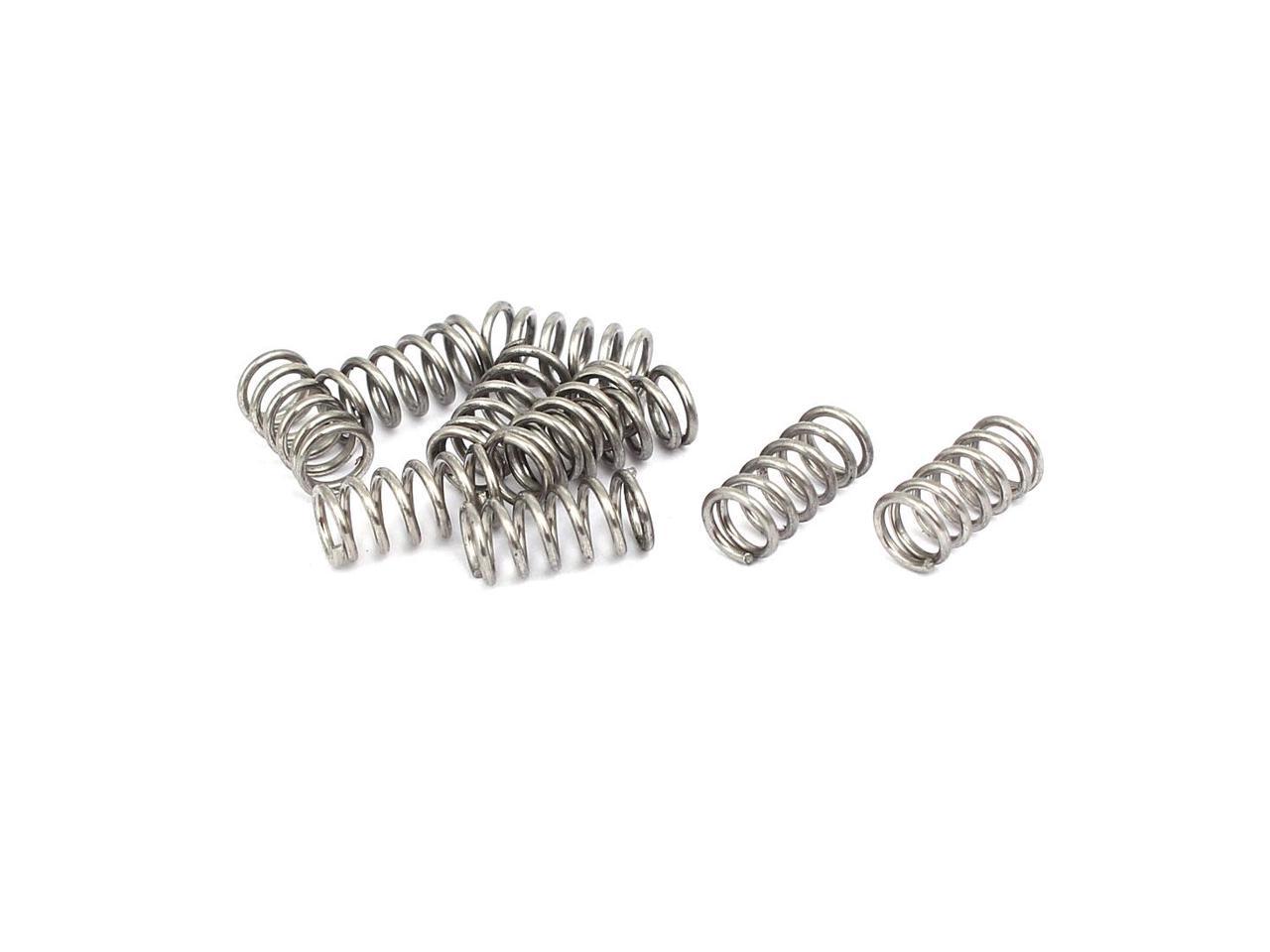 0.8mmx13mmx45mm 304 Stainless Steel Compression Springs Silver Tone 10pcs 