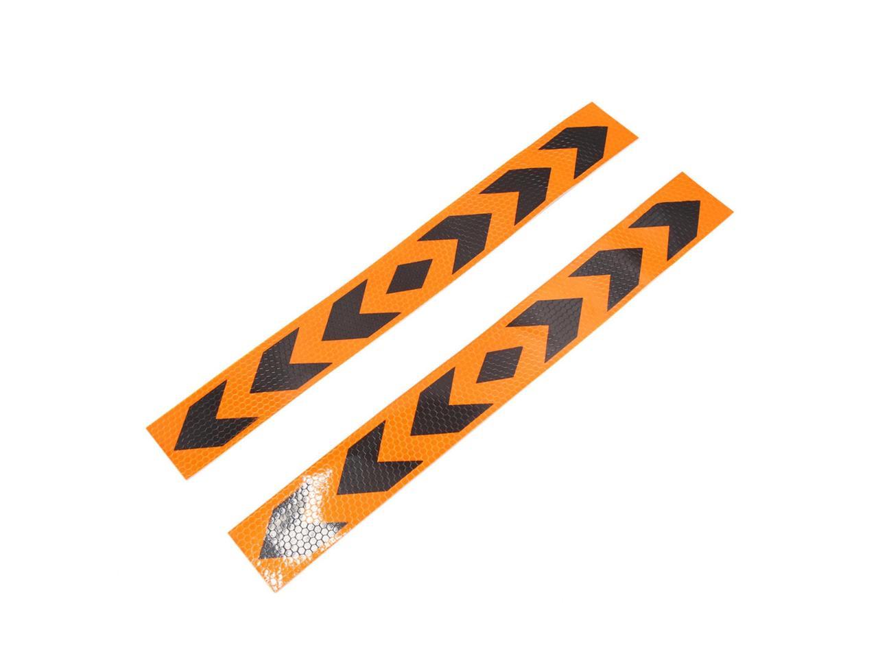 2Pcs Orange Black Arrow Pattern Car Reflective Sticker Safety Warning ...