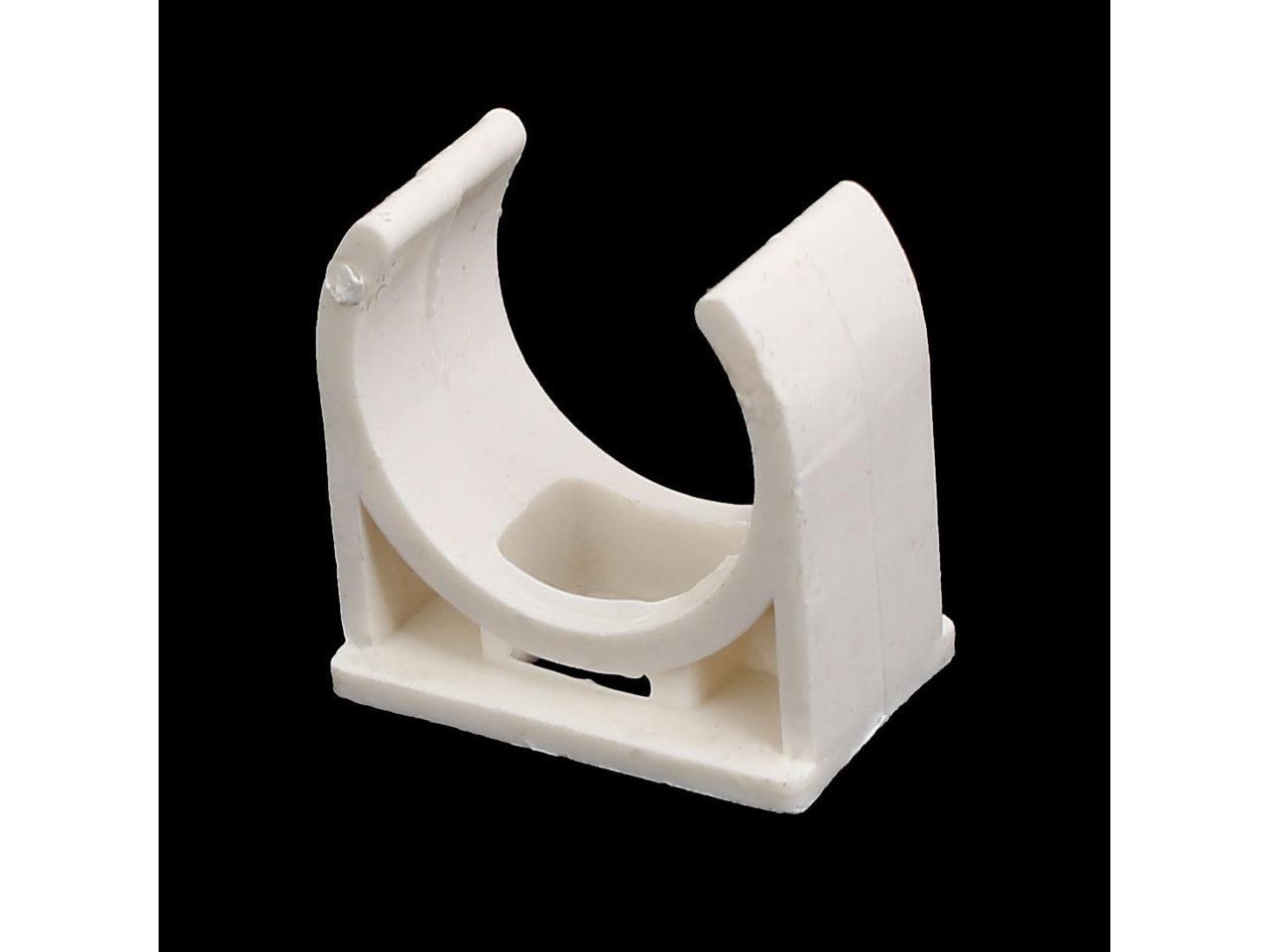 20mm Dia PVC U Shaped Pipe Fitting Clamps Clips Water Tube Holder White ...