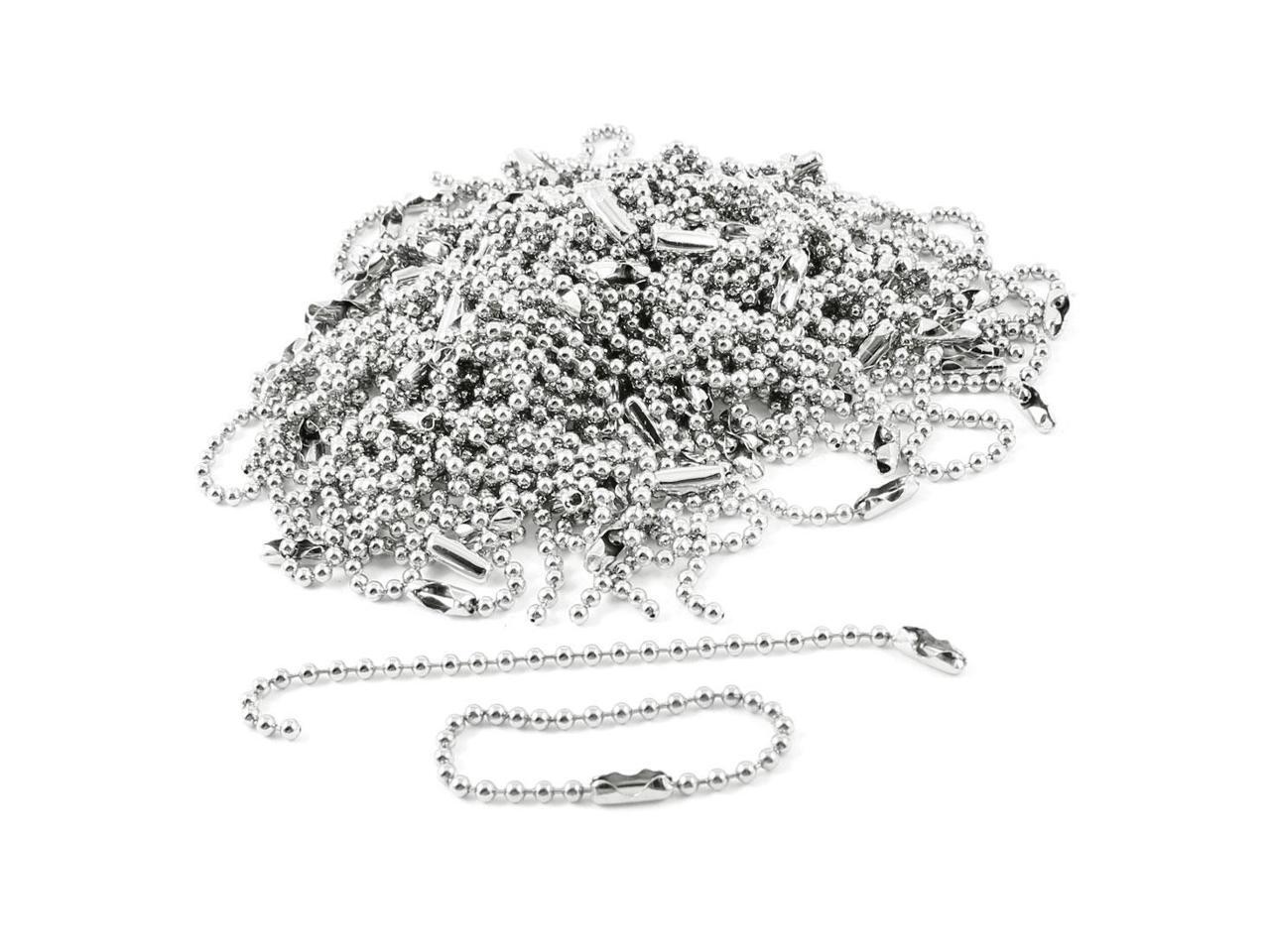 Stainless Steel Ball Chain Tag Key Chain Connector 6 Inch Long 2.4mm Bead Dia 100 Pcs Stainless Steel Ball Chain Tag Key Chain Connector 6 Inch Long 2.4mm Bead Dia 100 Pcs
