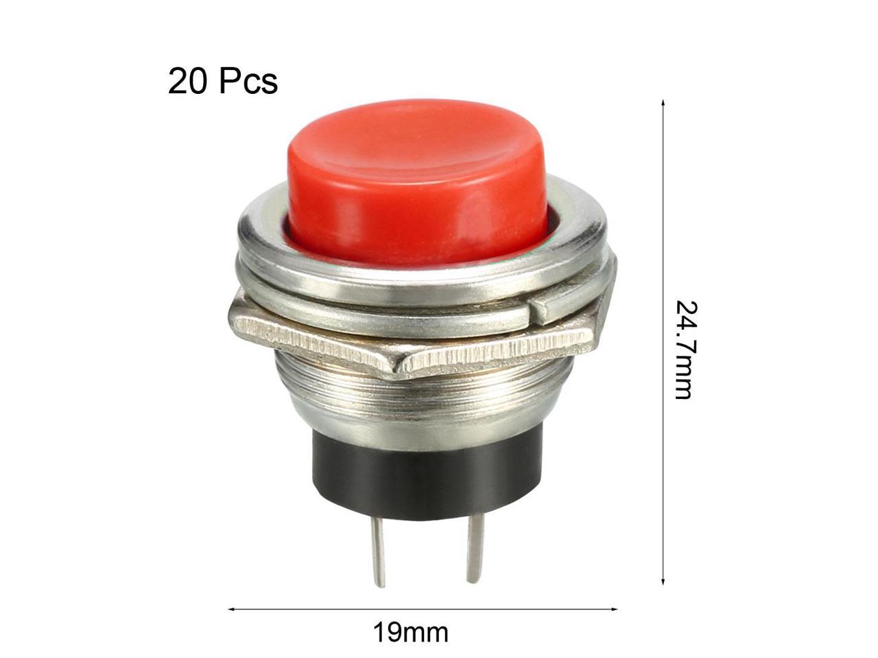 SPST N/O MOMENTARY ON METAL BUTTON PUSH BUTTON SWITCH 10A@125VAC # 66-2432-5PK 