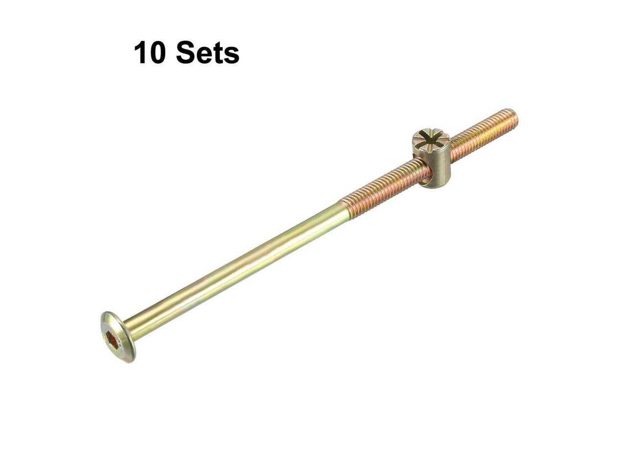 M6x120mm Furniture Bolt Nut Set Hex Socket Screw 56mm Thread Length 