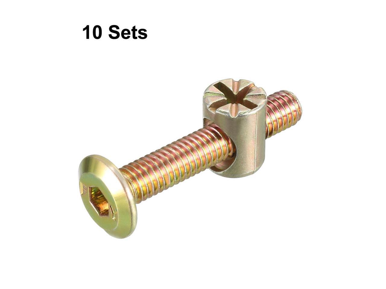 M6x35mm Furniture Bolt Nut Set Hex Socket Screw with Barrel Nuts